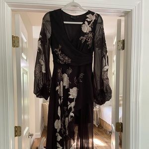 Asos Designs Black Floral Maxi Dress